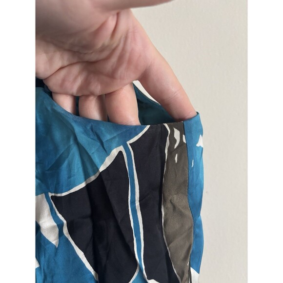 VTG 2000s Y2K Draped Silk Top XL The Limited Jodi Arnold Blue Strappy Tank Chic - Picture 6 of 7